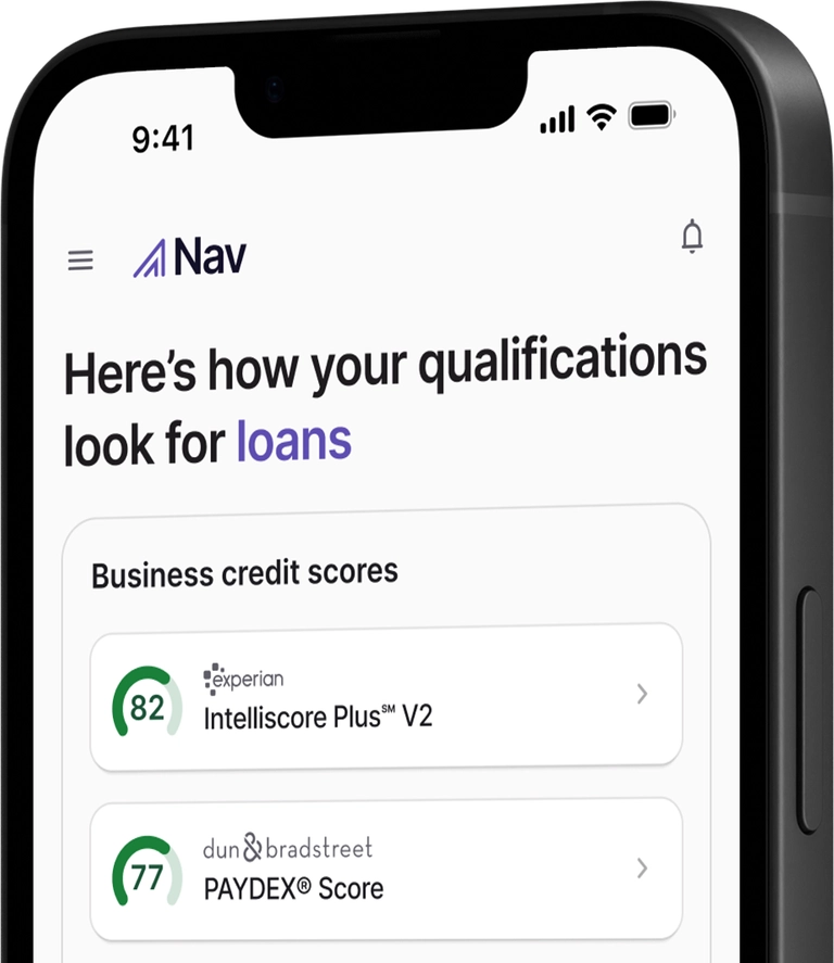Mobile app preview showing credit scores